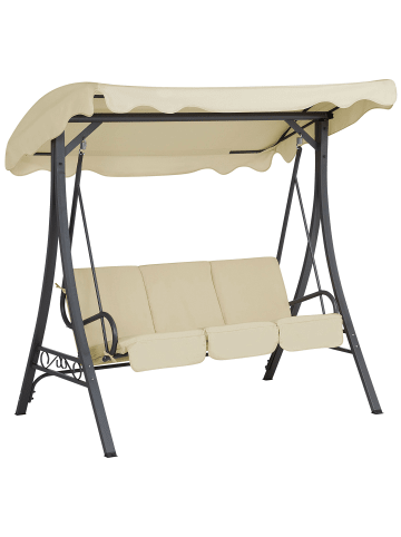 Beliani 2-tlg Gartenschaukel GARBO in Beige