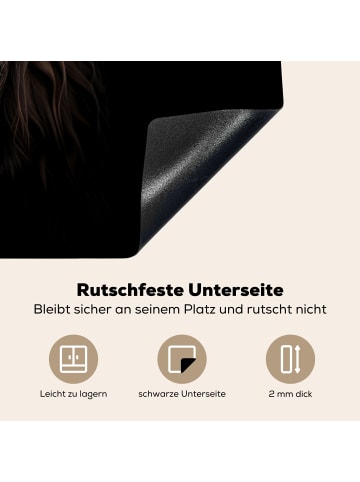 KitchenYeah Herdabdeckplatte Schottisches Hochlandrind düster