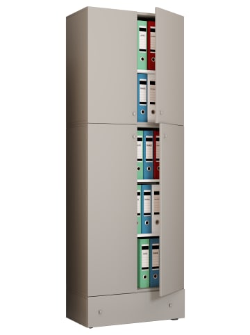VCM  XXL Büroschrank Aktenschrank Schrank Lona 5fach S in Grau