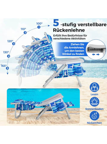COSTWAY Campingstuhl klappbar leicht in Dunkelblau
