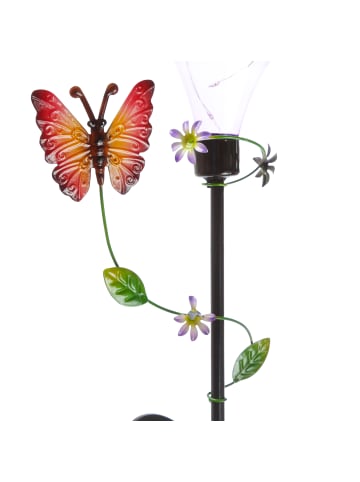 MARELIDA LED Solar Gartenstecker Schmetterling Deko Gartenspieß H: 84cm in bunt