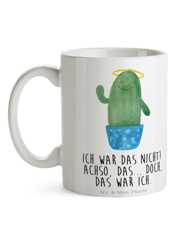 Mr. & Mrs. Panda Tasse Kaktus Heilig mit Spruch in Weiß