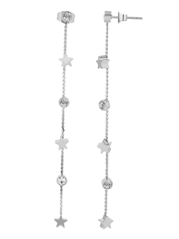 Adeliás Damen Ohrringe – Ohrstecker aus Edelstahl mit Strass Steinchen in silber