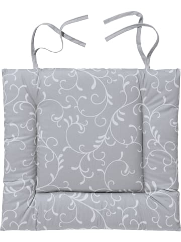 Erwin Müller Baumwollmischung Stuhlkissen mit Bindebändern Essen in hellgrau