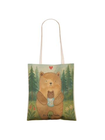 Mr. & Mrs. Panda Shopper-Tasche Bär Baby Design ohne Spruch in Weiß