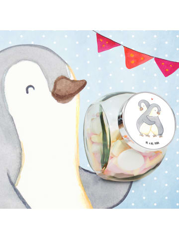 Mr. & Mrs. Panda Bonbonglas Pinguine Kuscheln ohne Spruch in Weiß
