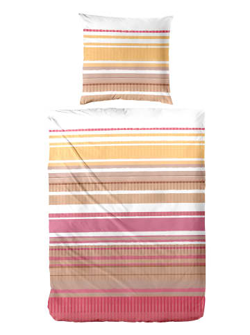 Hahn Bettwäsche Perkal Summer Stripe in rot