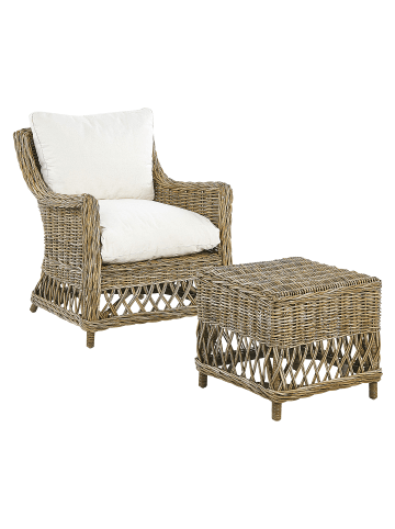 Beliani Sessel RIBOLLA in Braun/Weiß - (W) 71 x (H) 78 x (L) 70 cm