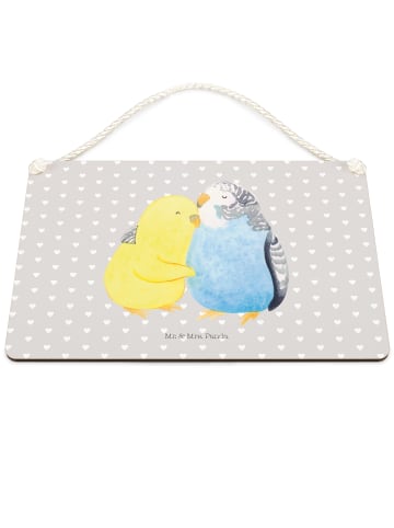 Mr. & Mrs. Panda wandtafel Wellensittich Liebe ohne Spruch in Grau Pastell