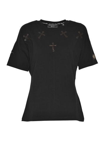 Roberto Geissini Cross-Wings T-Shirt Schwarz