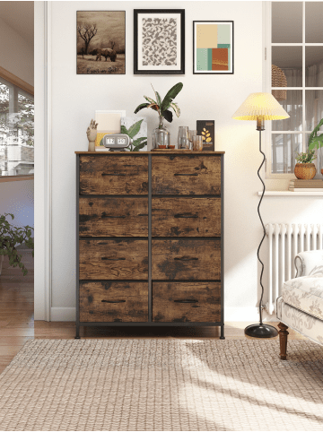 SONGMICS Kommode Bellah in Schwarz - (B)76.7 x (H)95.2 x (T)30 cm