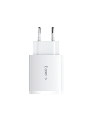 Wisam® Baseus Ladegerät Quick Charger, 2xUSB, USB-C, PD, 3A, 30W weiß