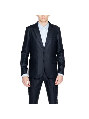 Schwarz Leinen Blazer