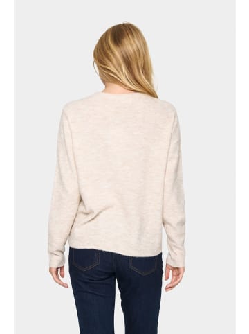 SAINT TROPEZ Strickpullover ZanikaSZ Gerade Passform in Creme Melange