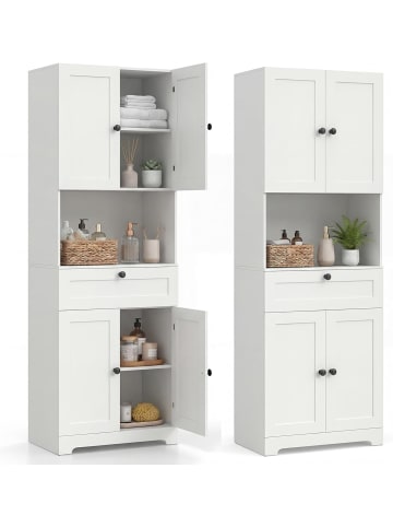 COSTWAY Badezimmerschrank 60 x 35 x 171,5 cm in Weiß