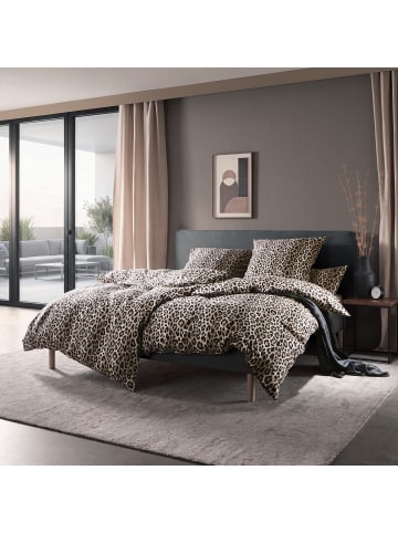REDBEST Flanell Bettwäsche in beige-schwarz