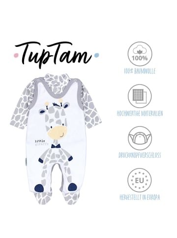 TupTam Baby Unisex Strampler-Set mit Aufdruck Spruch 2-tlg in weiß-kombi