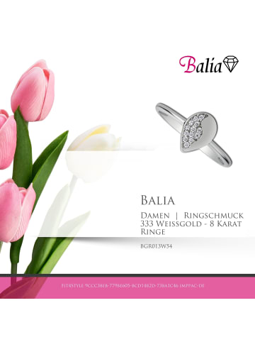 BALIA 333 Weißgold - 8 Karat Damen Ringe Blatt weißgold Fingerring 54 (17,2)