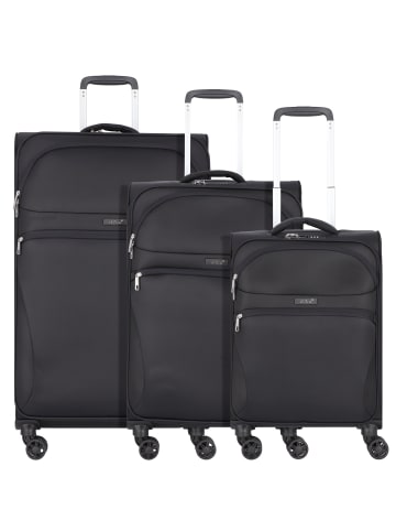 D&N Travel Line 9104 4 Rollen Kofferset 3-teilig in schwarz