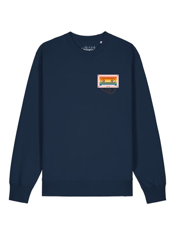 wat? Apparel Sweatshirt Rainbow Cassette in Dunkelblau