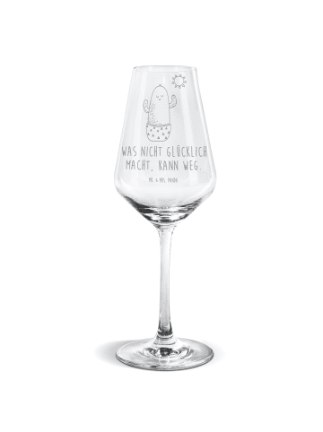 Mr. & Mrs. Panda Gravur Glas Kaktus Sonne mit Spruch in Transparent