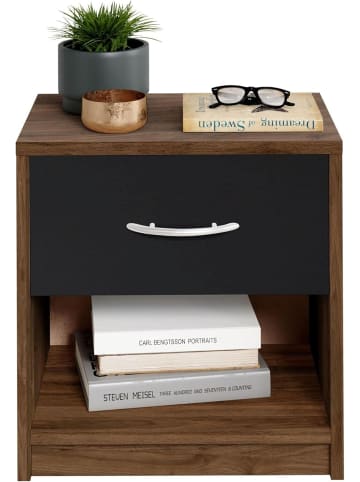 Stella Stella Trading PEPE Nachttisch Columbia Nussbaum Schwarz 39x41x28 cm (B/H/T)