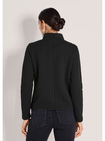 MADELEINE Sweatshirt mit Zopfstruktur in schwarz