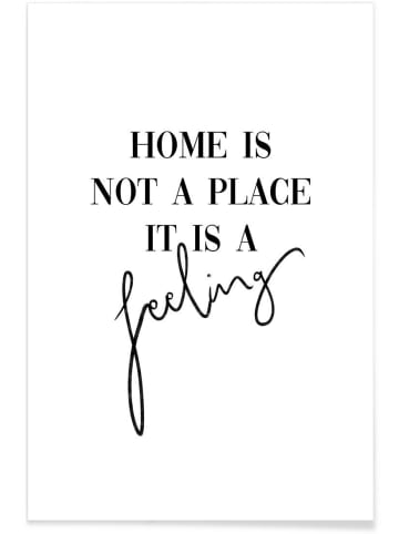 Juniqe Poster "Home Is a Feeling" in Schwarz