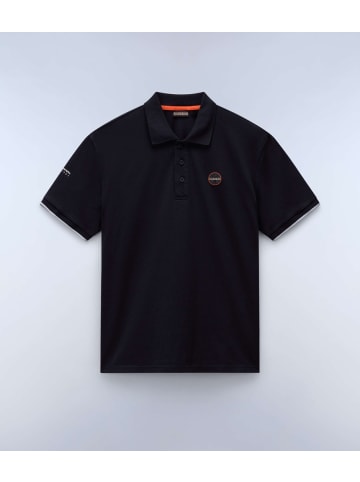 Napapijri Polo "E-Badge Sum" in Schwarz