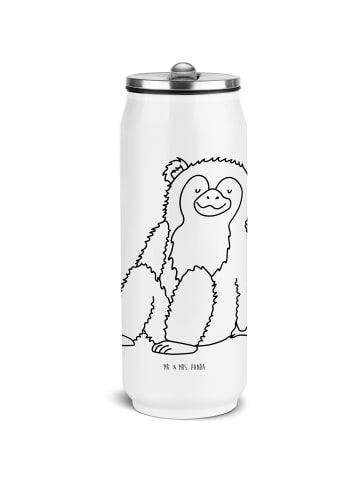 Mr. & Mrs. Panda Getränkedosen Trinkflasche Affe ohne Spruch in Weiß