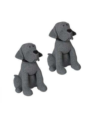 relaxdays 2x Türstopper "Hund" in Grau