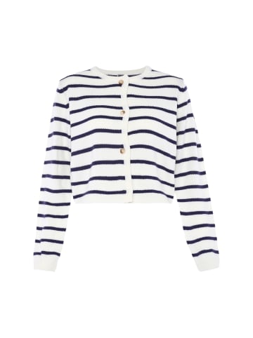 DreiMaster Maritim Damen Cardigan in WOLLWEISS MARINE STREIFEN