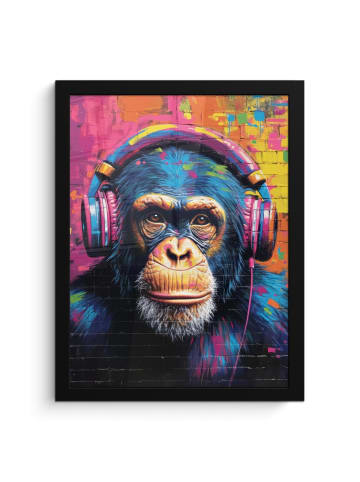 MuchoWow Poster mit Leiste Bunte Schimpanse  (BxH)