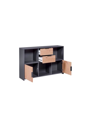 ebuy24 Sideboard Pepeto Grau 120 x 30 cm