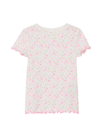 s.Oliver T-Shirt kurzarm in Creme-mehrfarbig