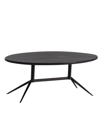 KADIMA DESIGN Couchtisch 90x50x35 cm Mango Massivholz Metall Sofatisch Oval