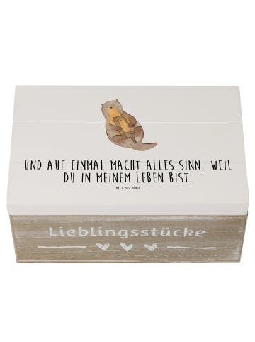 Mr. & Mrs. Panda Schatulle Otter Kind mit Spruch in Weiß
