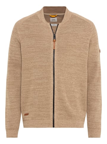 Camel Active Mouliné Strickjacke aus zertifiziertem Organic Cotton in Sand