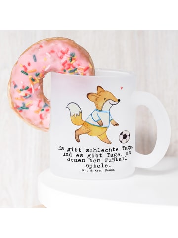 Mr. & Mrs. Panda Kaffeetasse Fuchs Fußball spielen mit Spruch in Transparent
