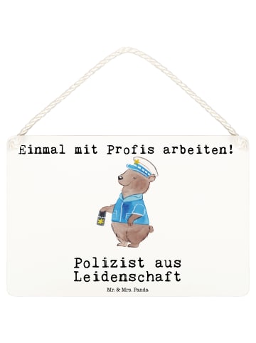 Mr. & Mrs. Panda Schild Polizist Leidenschaft mit Spruch in Weiß