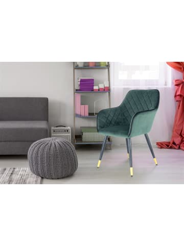 Kayoom Stuhl Amino in dunkelgrün - schwarz