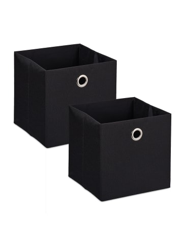 relaxdays 2 x Aufbewahrungsbox in Schwarz - (B)30,5 x (H)30,5 x (T)30,5 cm