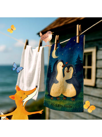 Mr. & Mrs. Panda Gästehandtücher Pinguine Einschlafen Design ohn... in Weiß