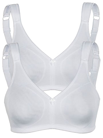Sassa 2er Sparpack Sport-BH ohne Bügel in Weiss Weiss