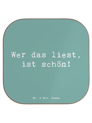 Mr. & Mrs. Panda Bierdeckel Spruch Freude Schön mit Spruch in Meeresbrise