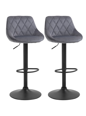 HOMCOM Barhocker-48L x 46B x 83-104H cm-Dunkelgrau