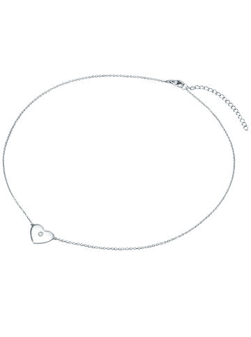 Lulu & Jane Diamant-Kette Herz Sterling Silber Diamant in silber