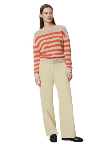 Marc O'Polo Gestreifter Pullover loose in multi/ fruity orange