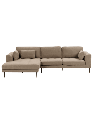 Beliani Ecksofa FLAM in Braun/Schwarz - (W) 275 x (H) 80 x (L) 158 cm