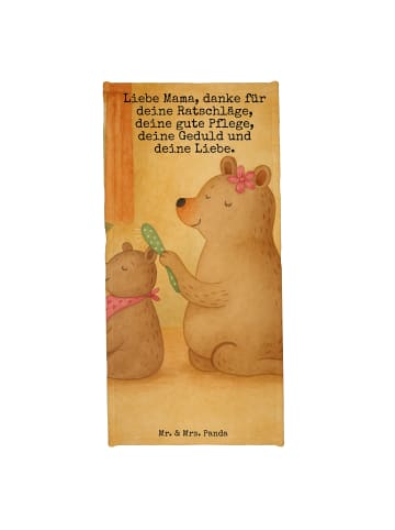 Mr. & Mrs. Panda Badehandtuch Bär Kind Design mit Spruch in Grau Pastell